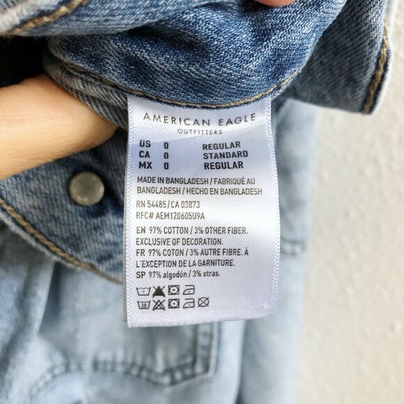 AMERICAN EAGLE AE High Waisted Denim Cargo Jogger Jeans Size 0 - Picture 6 of 7